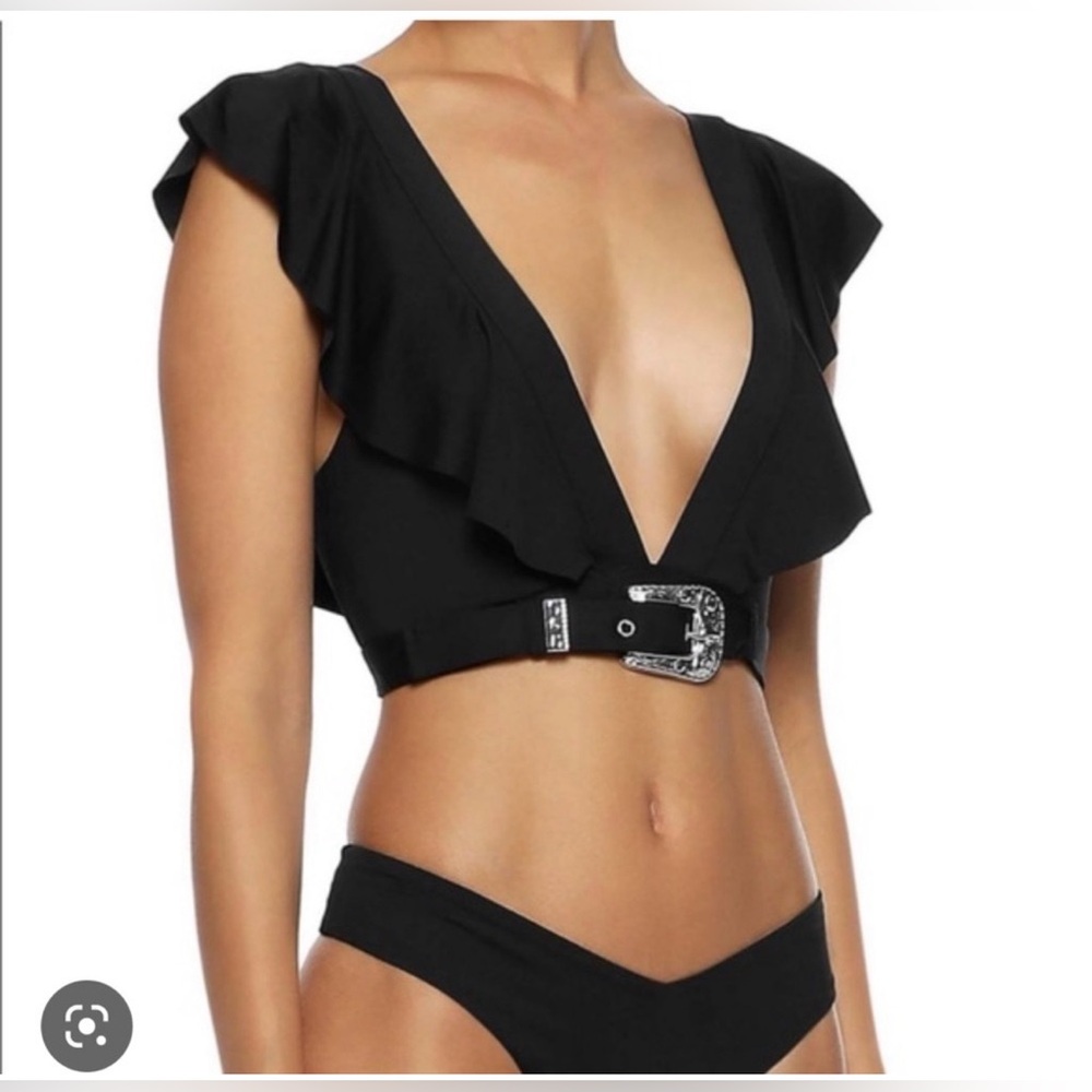 Onia Black Ruffle Buckle bikini - Medium